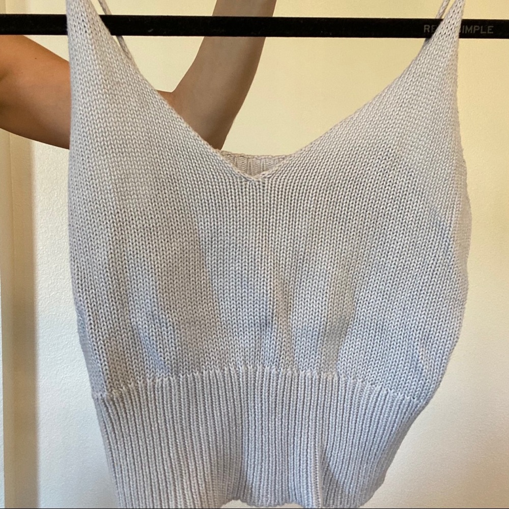 Brandy Melville light blue knit crop